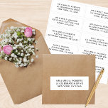 10 Individuell gäst Namn Adress Party Bröllop Klistermärken<br><div class="desc">10 Svart skript-stämplar för Guest Namn Adress med Bröllop har 10 klistermärken med din individuella gäst namn och adress på varje dekal i svart på en tydlig bakgrund. Även perfekt för jul och Helgdagskort, partiinbjudningar, tack för kort och kontorsutskick. Redigera bara texten i textrutorna. Visa Evco Studio för andra färger...</div>