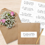 10 Individuell gäst Namn Adress Party Bröllop Klistermärken<br><div class="desc">10 Svartstilmärket Guest Namn Adress med Bröllop har 10 klistermärken med din individuella gäst namn och adress på varje dekal i svart på vit bakgrund. Även perfekt för jul och Helgdagskort, födelsedagsfest inbjudan, bröllopsinbjudningar, babyduschar, möhippor, tack för kort och kontorsutskick. Redigera bara texten i textrutorna. Se ©Evco Studio för andra...</div>