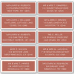 10 Individuell gäst Namn Adress Party Bröllop Klistermärken<br><div class="desc">10 Vita skrivstift för Guest Namn Adress Party med Bröllop har 10 klistermärken med din individuella gäst namn och adress på varje dekal i vit skripttypografi på röd brun bakgrund. Perfekt för bröllopsinbjudningar, jul och Helgdagskort, festinbjudningar, tack för kort och kontorsutskick. Redigera bara texten i textrutorna. Visa Evco Studio för...</div>