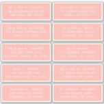 10 Individuell gäst Namn Adress Party Bröllop Sti Klistermärken<br><div class="desc">10 Svart skriptstämplar för Guest Namn Adress med Bröllop har 10 klistermärken med din individuella gäst namn och adress på varje klistermärke i vitt skript på rosa bakgrund. Även perfekt för jul och Helgdagskort, födelsedagsfest inbjudan, bröllopsinbjudningar, babyduschar, möhippor, tack för kort och kontorsutskick. Redigera bara texten i textrutorna. Se ©Evco...</div>