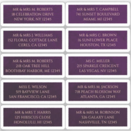 10 individuella gästplommon Namn Adress Klistermärken