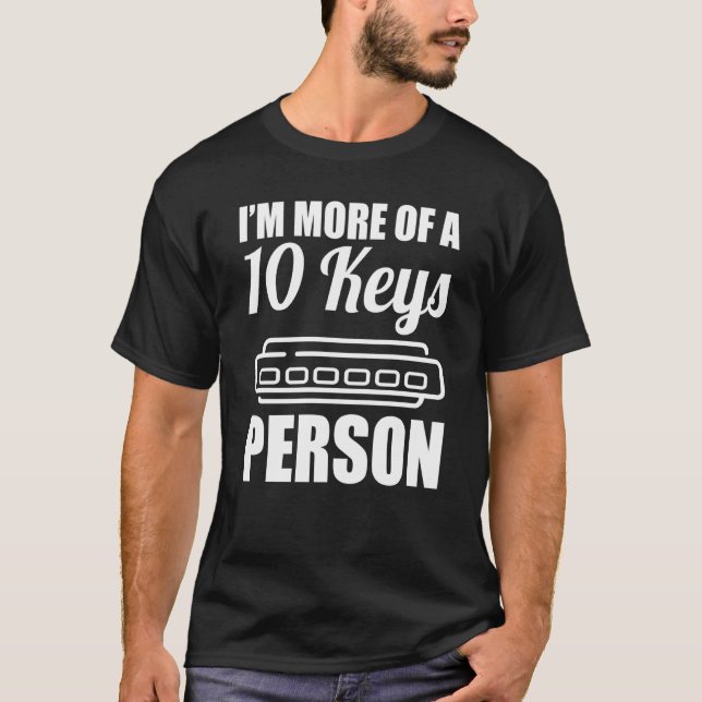 10 Keys Person Harmonica Player T Shirt (Framsida)