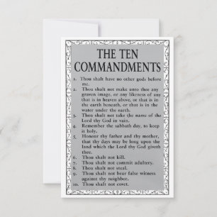 10-kommandokortet Flat Greeting Card Kort