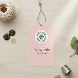 10 Labels with your Logo, branding labels, pink Presentetikett