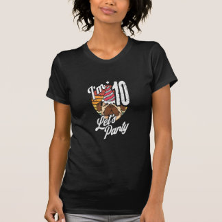 10 Lets Party Hund Pug Puppy Kids 10:e födelsedage T Shirt