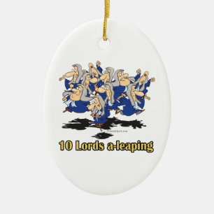 10 lords 10:e dag av julklappar julgransprydnad keramik