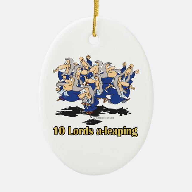 10 lords 10:e dag av julklappar julgransprydnad keramik (Framsidan)