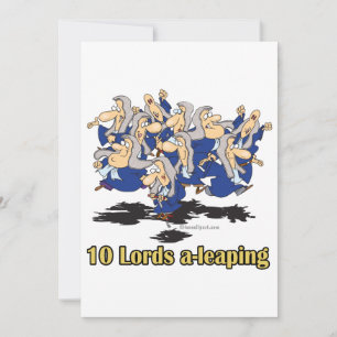 10 lords 10:e dag av julklappar julkort