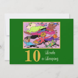 10 Lords a Leaping Cute Animals Anpassningsbar jul Julkort