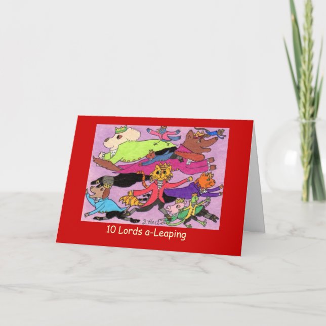 10 Lords a-Leaping Helgkort (Framsida)