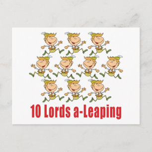 10 Lords A-Leaping-vykort Vykort