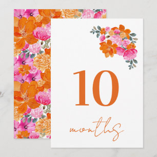 10 Månader Gammal Rosa & Orange Baby Målgrupp Kort