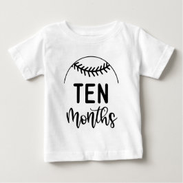 10 månaders milstolpe i Baseball Baby - T Shirt