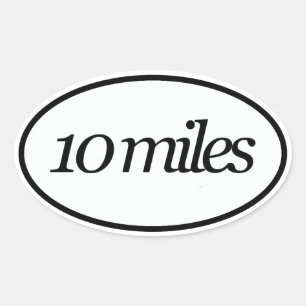 10 miles ovalt klistermärke
