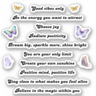 10 motiverade inspirerande positiva citat klistermärken