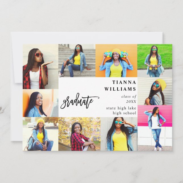 10 multifoto Studenten-meddelande Inbjudningar (Framsida)