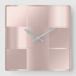 10 noterar Minimalism kvadrerar rosa Lux för Fyrkantig Klocka