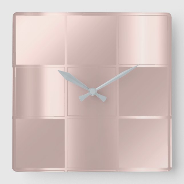 10 noterar Minimalism kvadrerar rosa Lux för Fyrkantig Klocka (Framsida)