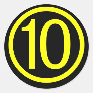 10 - numrera tio runt klistermärke