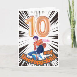 10 och Obestoppelig FödelsedagsKort Kort