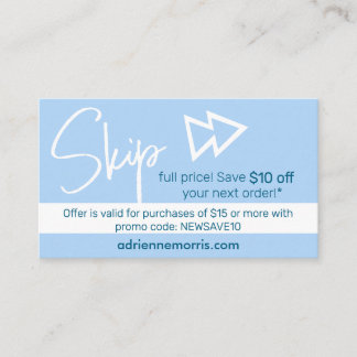 10 off Promo Business Card Tilläggskort