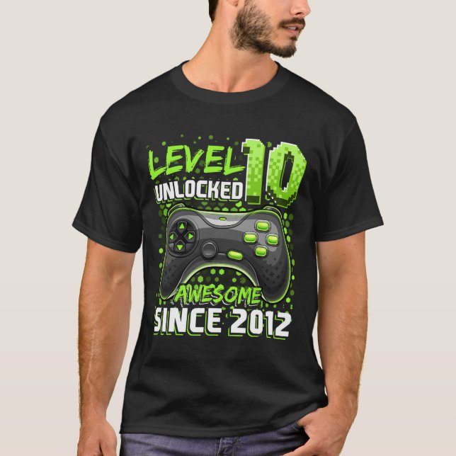 10 Olåst Fantastisk 2012-videospel 10:e födelsedag T Shirt (Framsida)