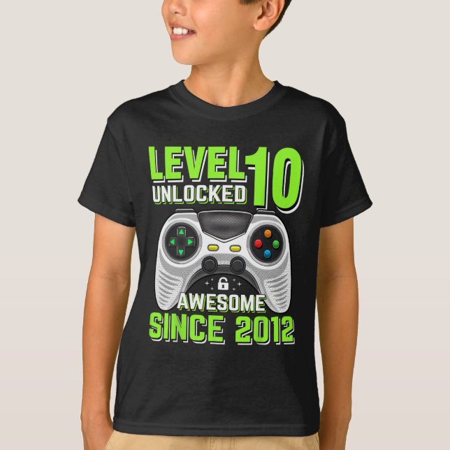 10 Olåst Fantastisk 2012-videospel 10:e födelsedag T Shirt (Framsida)