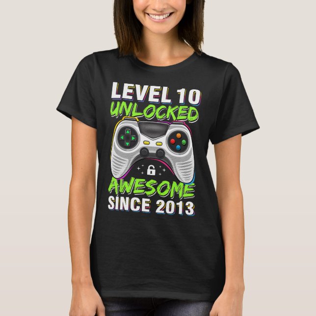 10 Olåst Fantastisk sedan 2013 10:e födelsedagsspe T Shirt (Framsida)
