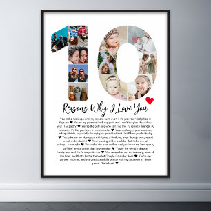 10 Orsaker till att jag Kärlek 10-årsjubileum koll Poster