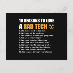 10 Orsaker till Kärlek: Rad Tech Funny Xray Radiol Vykort