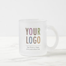 10 oz Frosted Glass Mugg Business Logotyp No Minim