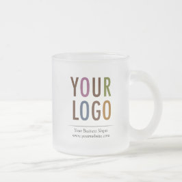 10 oz Frosted Glass Mugg Business Logotyp No Minim