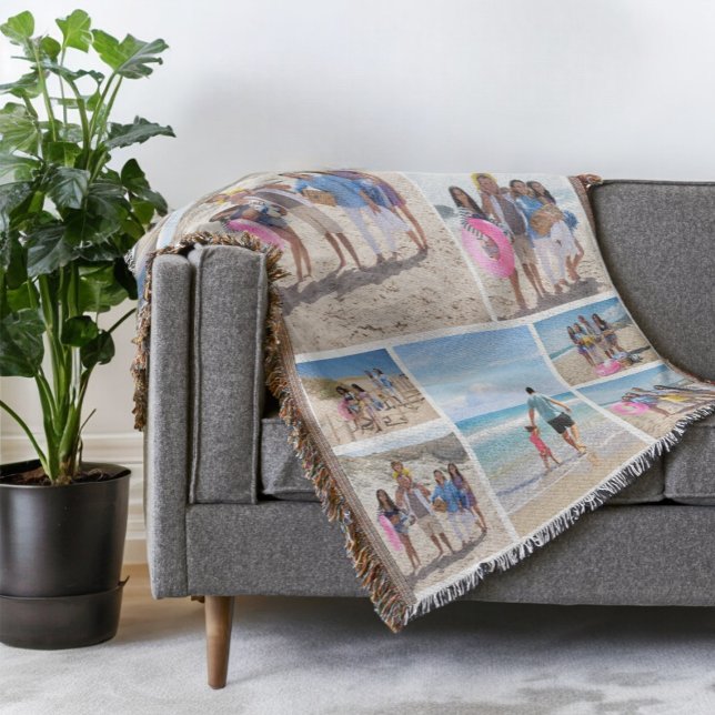 10 Personlig för fotokollage Filt (10 Photo Collage Personalized Throw Blanket from Ricaso. Make your own, add your own photographs)