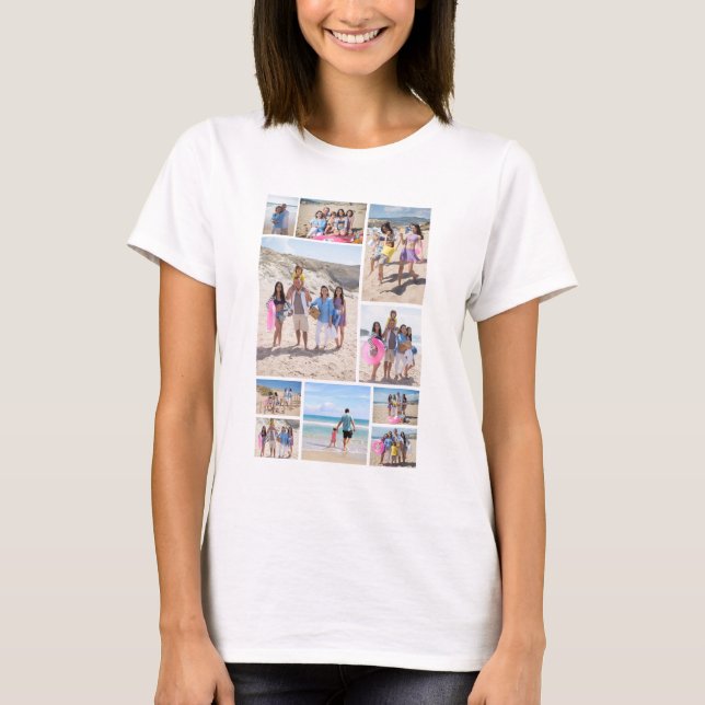 10 Personlig för fotokollage T Shirt (Framsida)