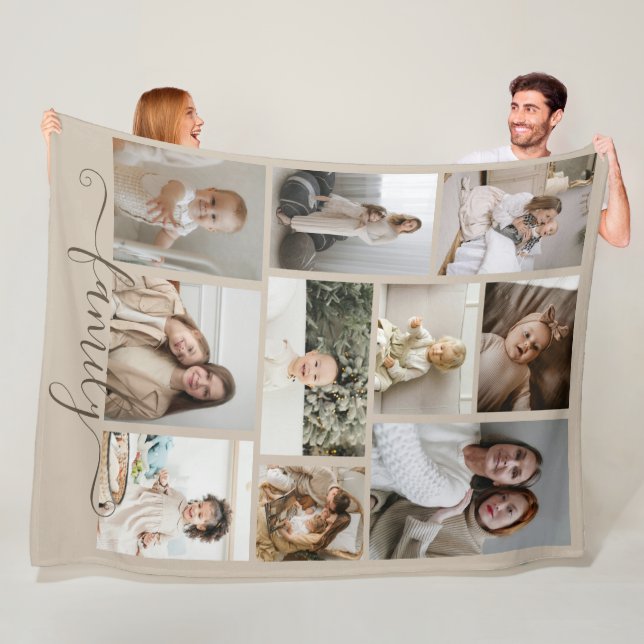 10 personlig för Photo Collage-kompismall Fleecefilt (På plats)