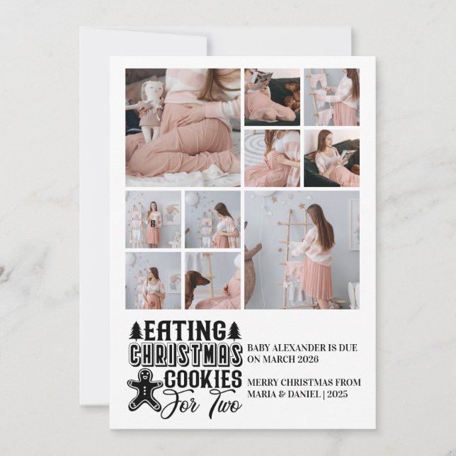 10 Photo Jul Cookies för 2 Gravider Julkort (Framsida)