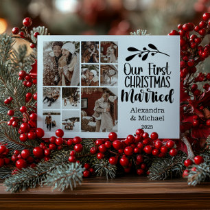 10 Photo Minimialist vår första jultomte Julkort