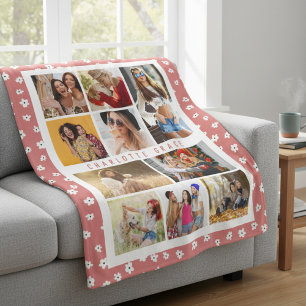10 Photo Modern Snyggt Cute Girly Blommigt Namn Fleecefilt