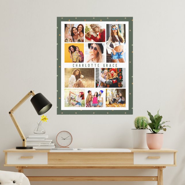 10 Photo Modern Stars Snyggt Grönt Namn Canvastryck (Skapare uppladdad)