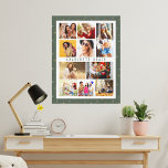 10 Photo Modern Stars Snyggt Grönt Namn Canvastryck<br><div class="desc">10 Photo Modern Stars Snyggt Grönt Namn Canvas Wall Art-funktioner tio av bilderna som du vill ha en enkel och snabb DIY-anslutning för att lägga till en egen fotokollage. Anpassa med ditt namn och omgiven av en enkel stjärna mönster på gröntens bakgrund. Gör en perfekt till jul, födelsedagar, Mors dag,...</div>