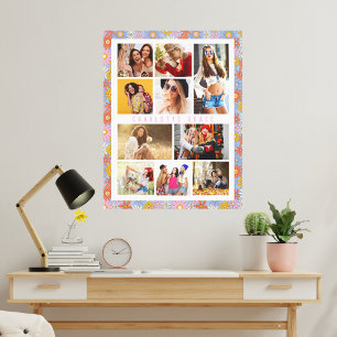 10 Photo Modern Trendig Hippie Blommigt Snyggt Nam Canvastryck