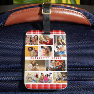 10 Photo Modern Trendig Red Pput Snyggt Namn Bagagebricka