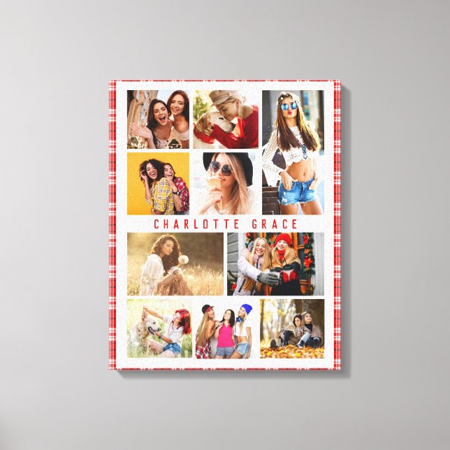 10 Photo Modern Trendig Red Pput Snyggt Namn Canvastryck (Framsida)