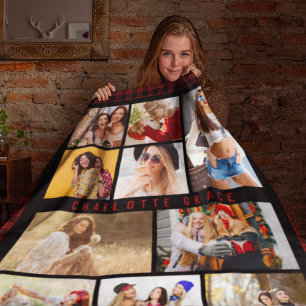 10 Photo Modern Trendig Red Pput Snyggt Namn Fleecefilt