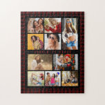 10 Photo Modern Trendig Red Pput Snyggt Namn Pussel<br><div class="desc">10 Photo Modern Trendig Red Play Snyggt Namn Jigszawa Puzzle har tio av dina favoriter bilder för att du snabbt och enkelt ska kunna lägga till din egen fotokollage. Anpassa med ditt namn och omgiven av en rödpläterad mönster. Gör en perfekt till jul, födelsedagar, Mors dag, systrar, bästa vänner med...</div>