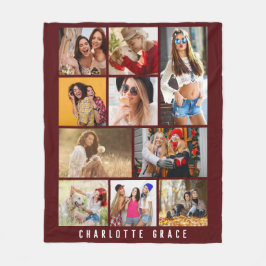 10 Photo Simple Modern Minimal Burgundy Chic Namn Fleecefilt