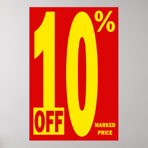 10 PROCENT AV MARKERAT PRIST POSTER