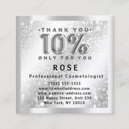 10 % rabatt Logotyp Hair Makeup Glitter Silver Tidsbeställning Kort
