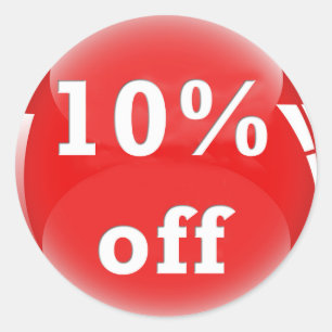 10 % rabatt (procent) Rund glansig etikett