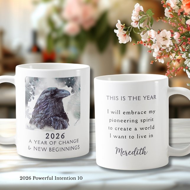 10. Raven 2026 Year of Change Powerful Intention Kaffemugg (Raven 2026 Year of Change and New Beginnings Powerful Intention 10 Coffee Mug)